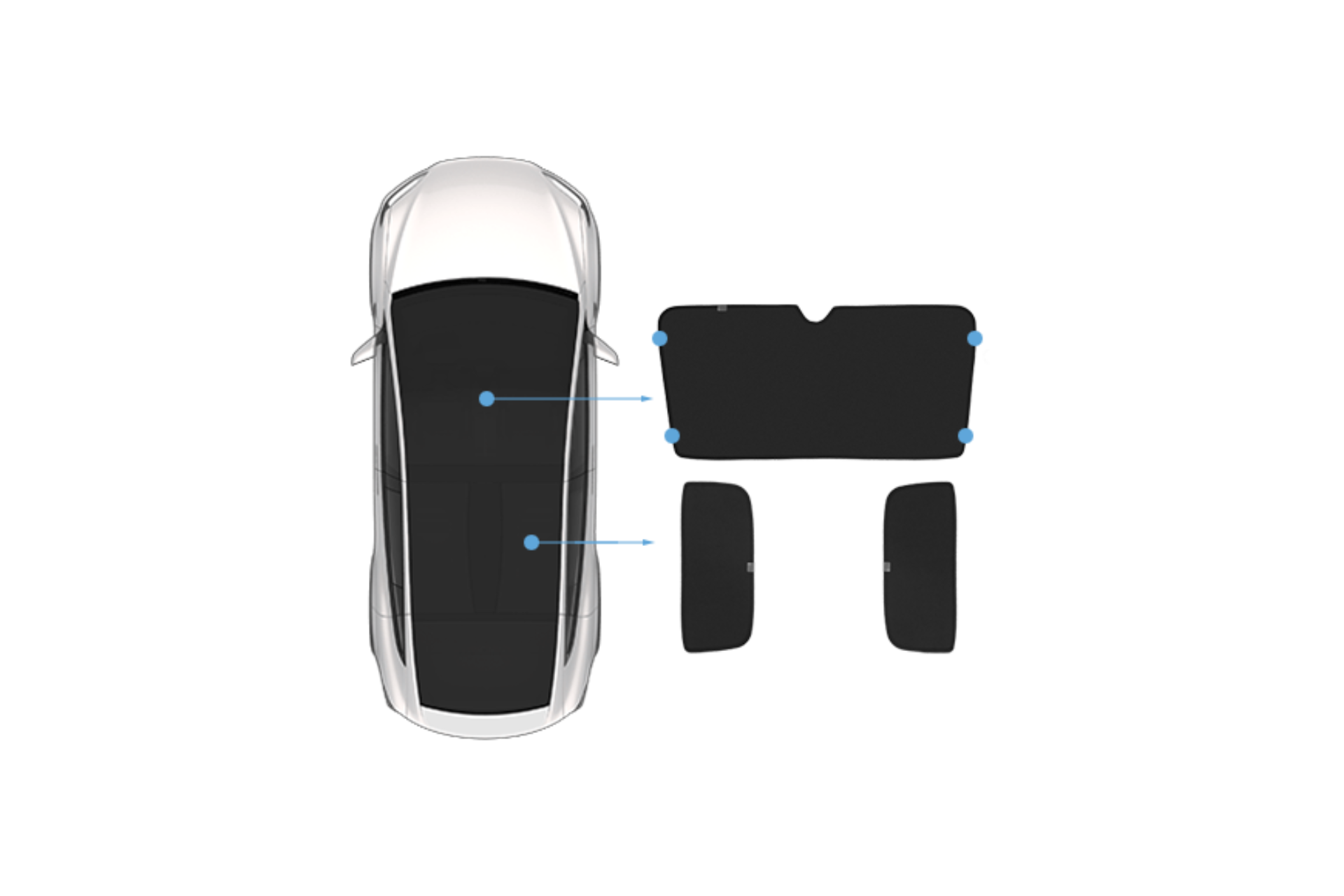 JOWUA 玻璃車頂遮陽簾(Model X)