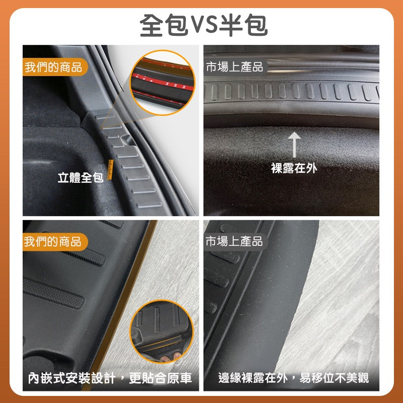🔥虧本出清🔥特斯拉 21-24年 Model Y 後行李箱門檻條+兩側護角三件套