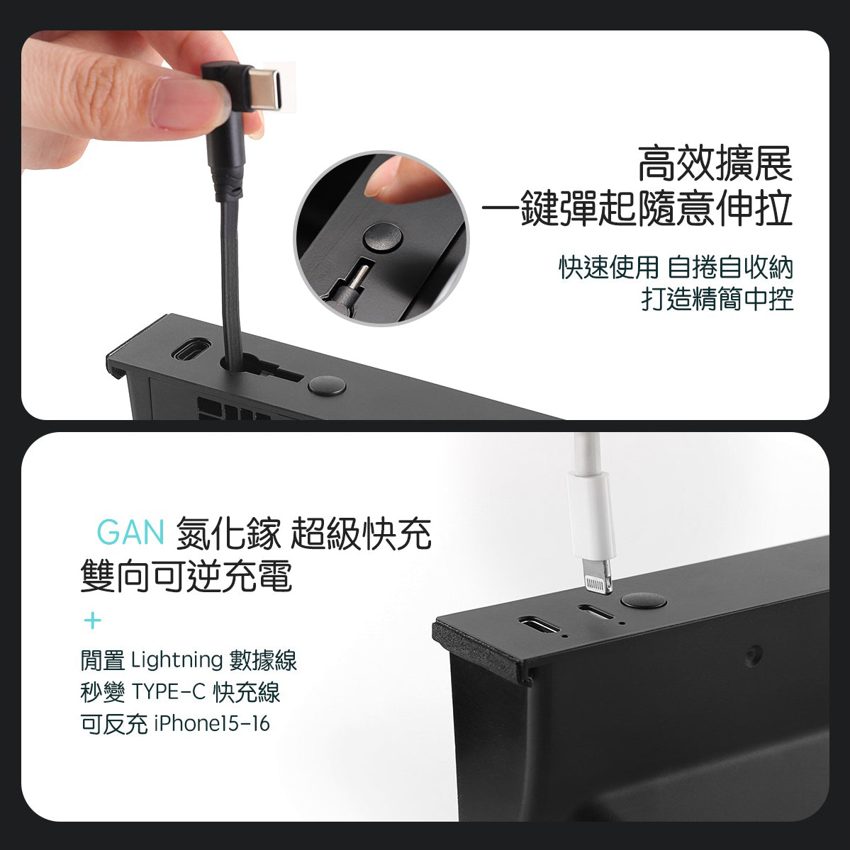 TPARTS 煥新版Model 3/煥新版Model Y 中控隱藏式HUB 擴展塢