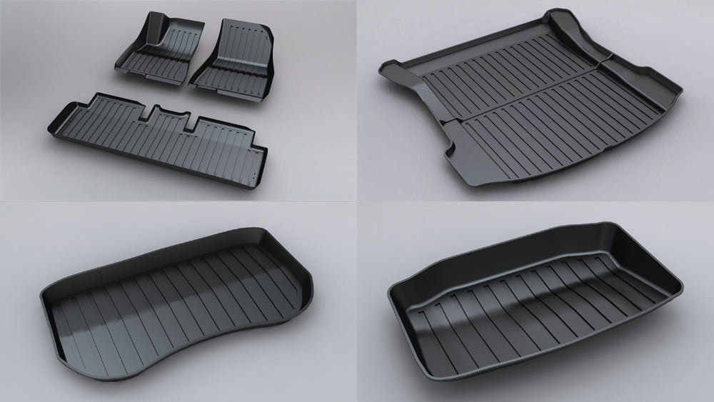 【虧本出清 售完不補】2021-2023 Tesmanian Model 3 腳踏墊全套六件組+贈送雨傘充電器風火輪