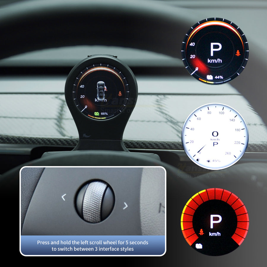 Hansshow Model 3/Y 翻轉式手機支架螢幕