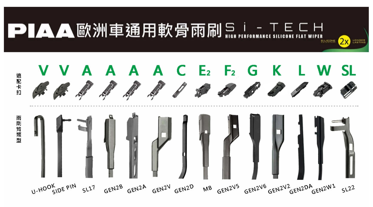 PIAA Si-TECH 歐系通用型軟骨矽膠雨刷