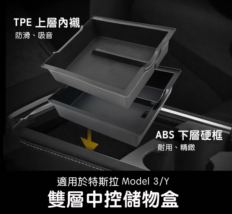 【虧本出清 售完不補】Model 3/Y 中控雙層儲物盒
