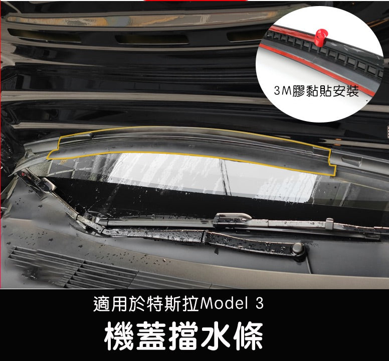 【虧本出清 售完不補】Model 3 升級加高款前機蓋擋水條