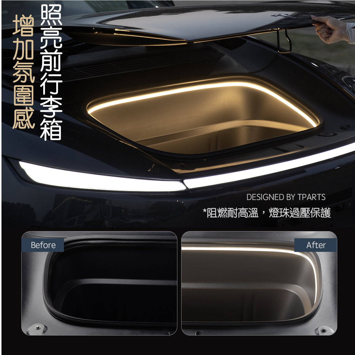 TPARTS TPARTS 特斯拉 2026+煥新版Model Y (無緊急按鈕） 智能感應前/後行李箱雙色氛圍燈
