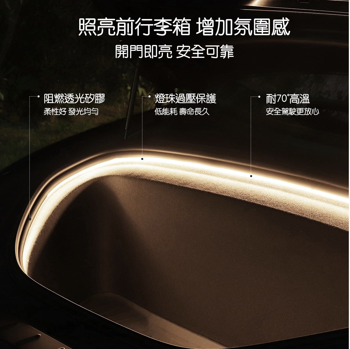 TPARTS Model X 智能感應前/後行李箱雙色氛圍燈