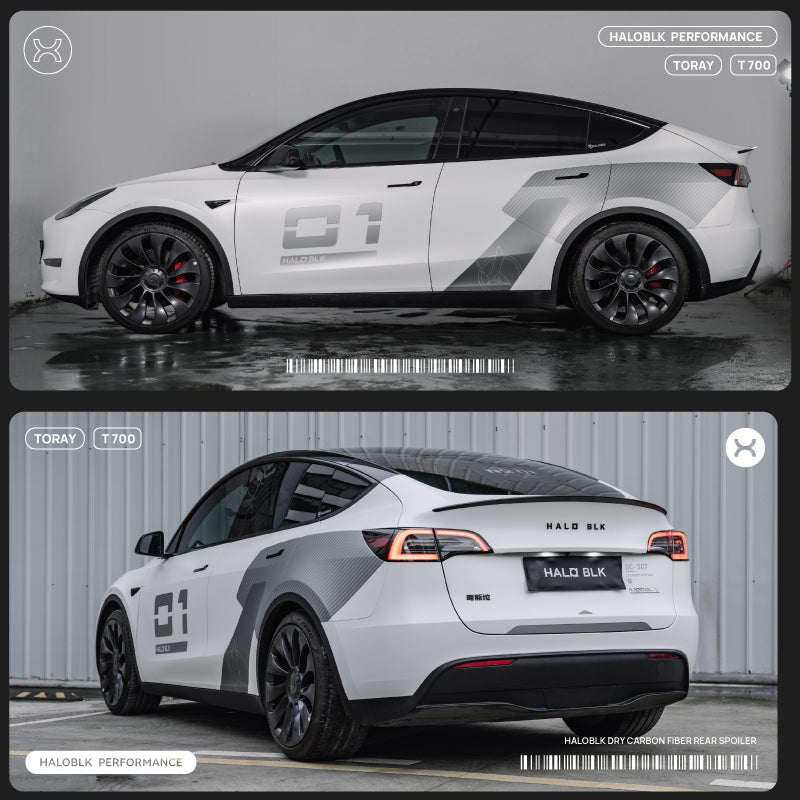 HALOBLK 黑洛 Model 3/Y/煥新版3/煥新版Y 真碳纖維尾翼 - 啞黑