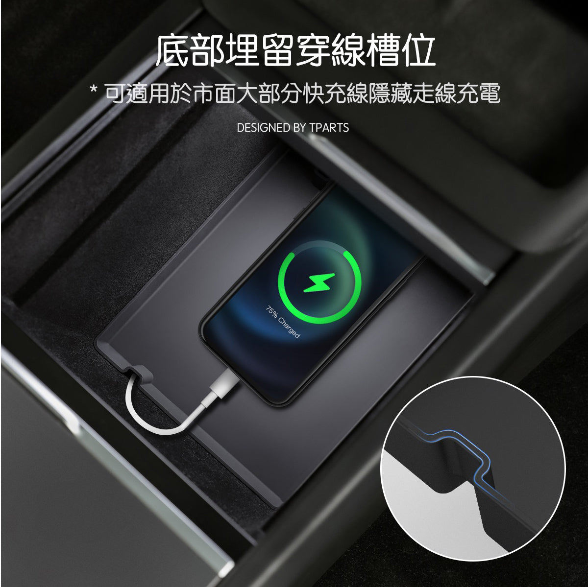 TPARTS 煥新版Model 3 Highland / 煥新版Model Y Juniper 中控+扶手箱矽膠下層墊