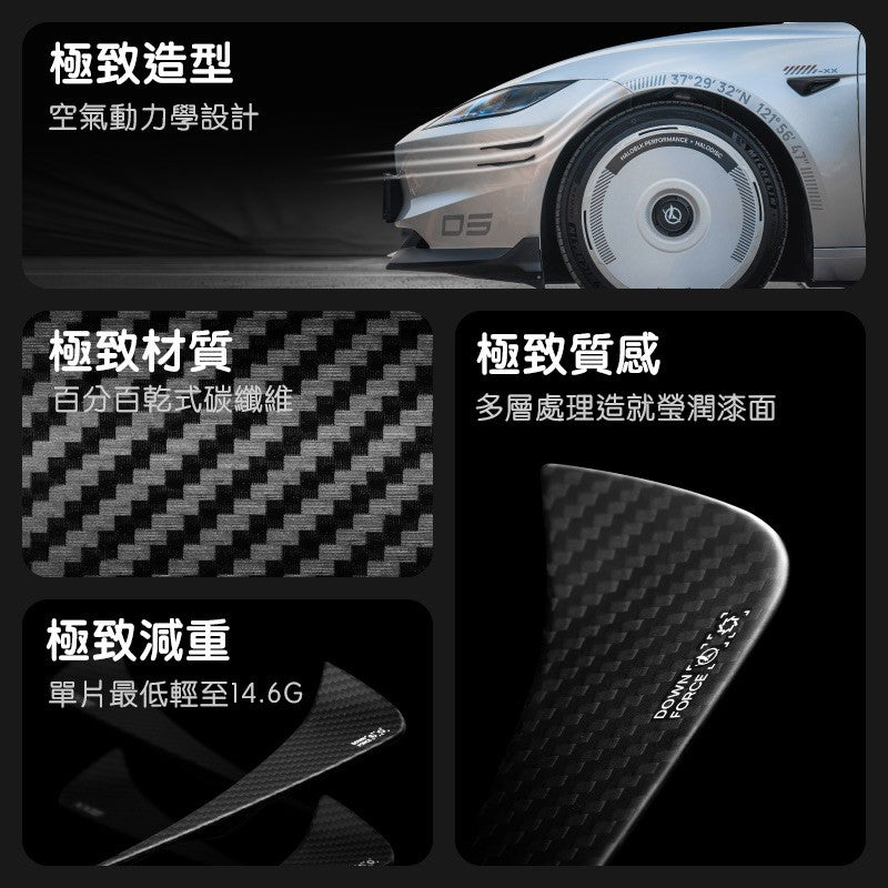 HALOBLK 黑洛  煥新版Model 3 Highland 碳纖維風刀