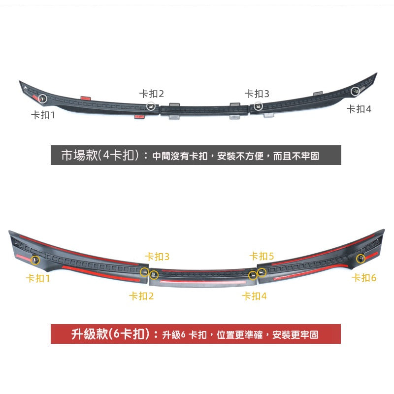 2022 - 2024 Model Y 前機蓋擋水條 - 6卡扣升級款