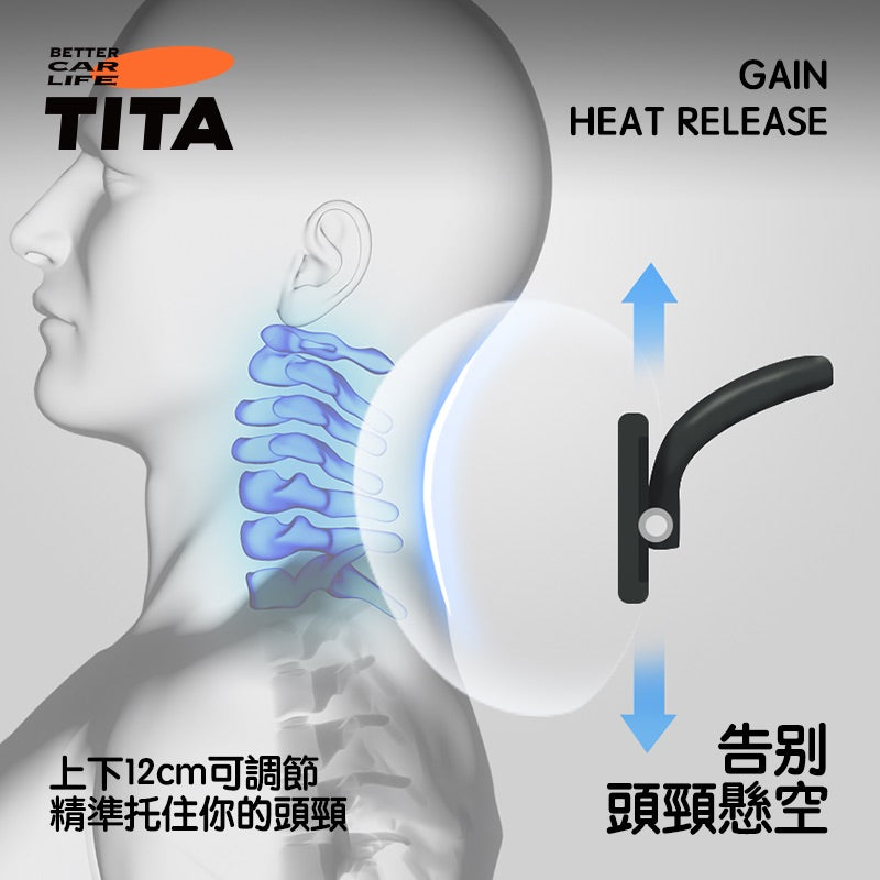 TITA 哇/靠 - 全車系通用 雙向可調節頭枕/緊緻貼合腰枕