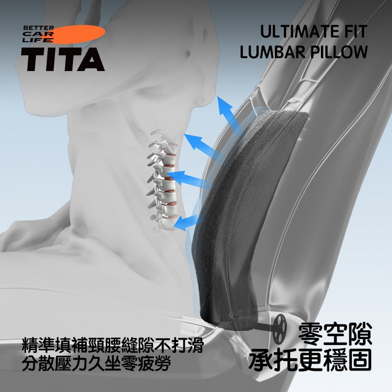 TITA 哇/靠 - 全車系通用 雙向可調節頭枕/緊緻貼合腰枕