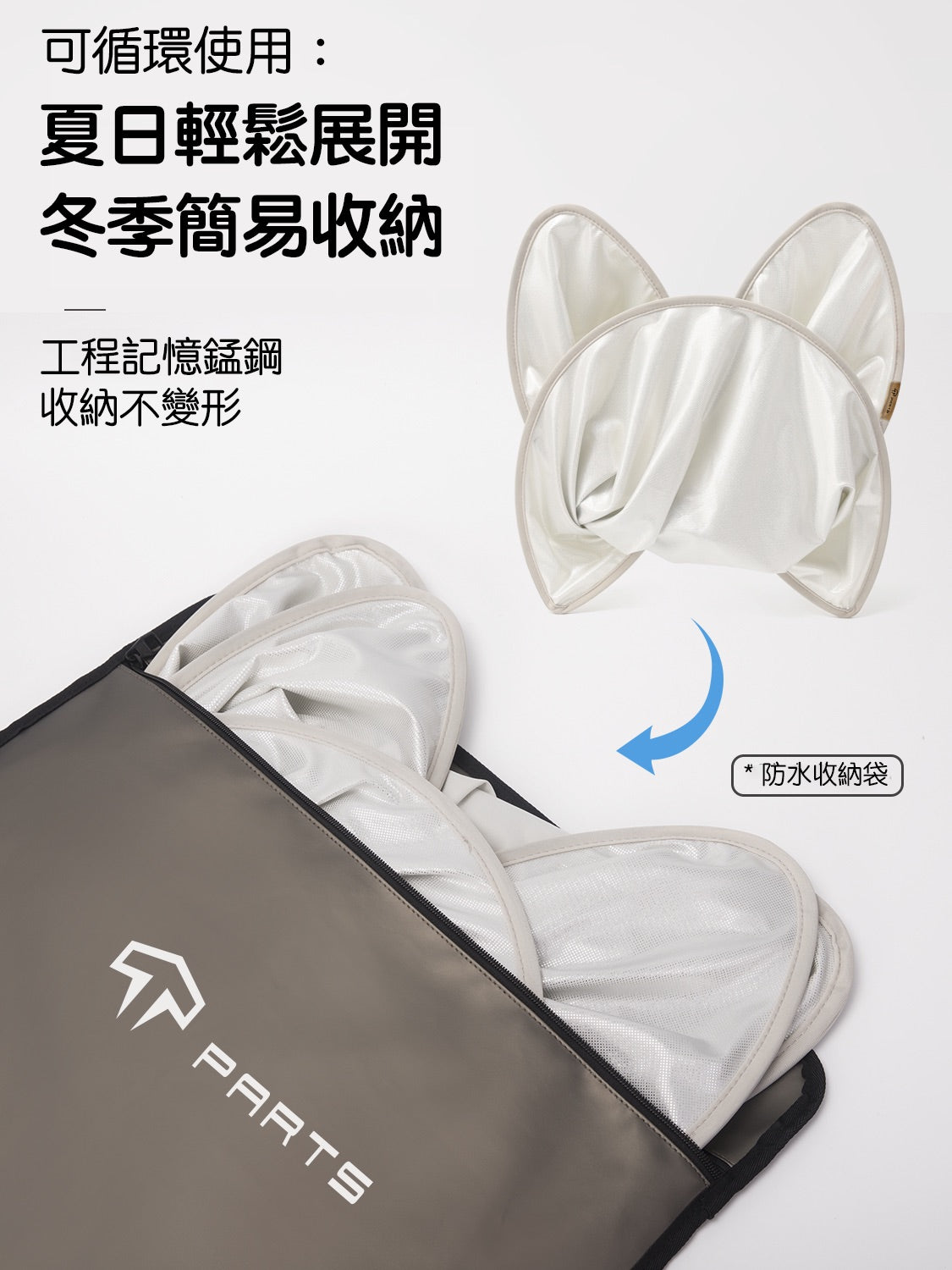 【夏季特惠商品】TPARTS Model 3/Y 分體式冰晶遮陽簾/遮陽傘組合